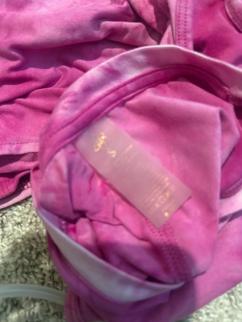 GAIAM Pink Tie-Dye V-Neck Tank Top